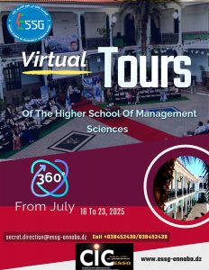 Read more about the article زيارات إفتراضية للمدرسة العليا في علوم التسيير عنابة لفائدة الطلبة الجدد حاملي شهادة البكالوريا 2025